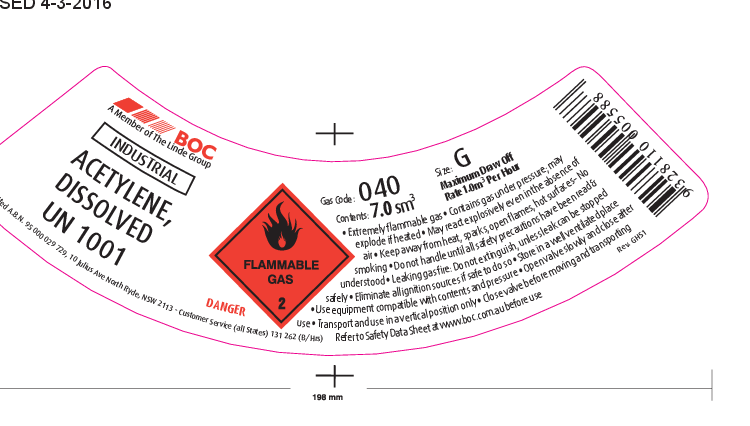 040G BOC DISSOLVED ACETYLENE G SIZE | Black Cat Gas